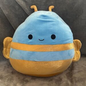 Blue & Gold Bee Plush Pillow